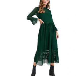 NWT Y.A.S Women’s Sheer Stripe Mesh Midi Dress